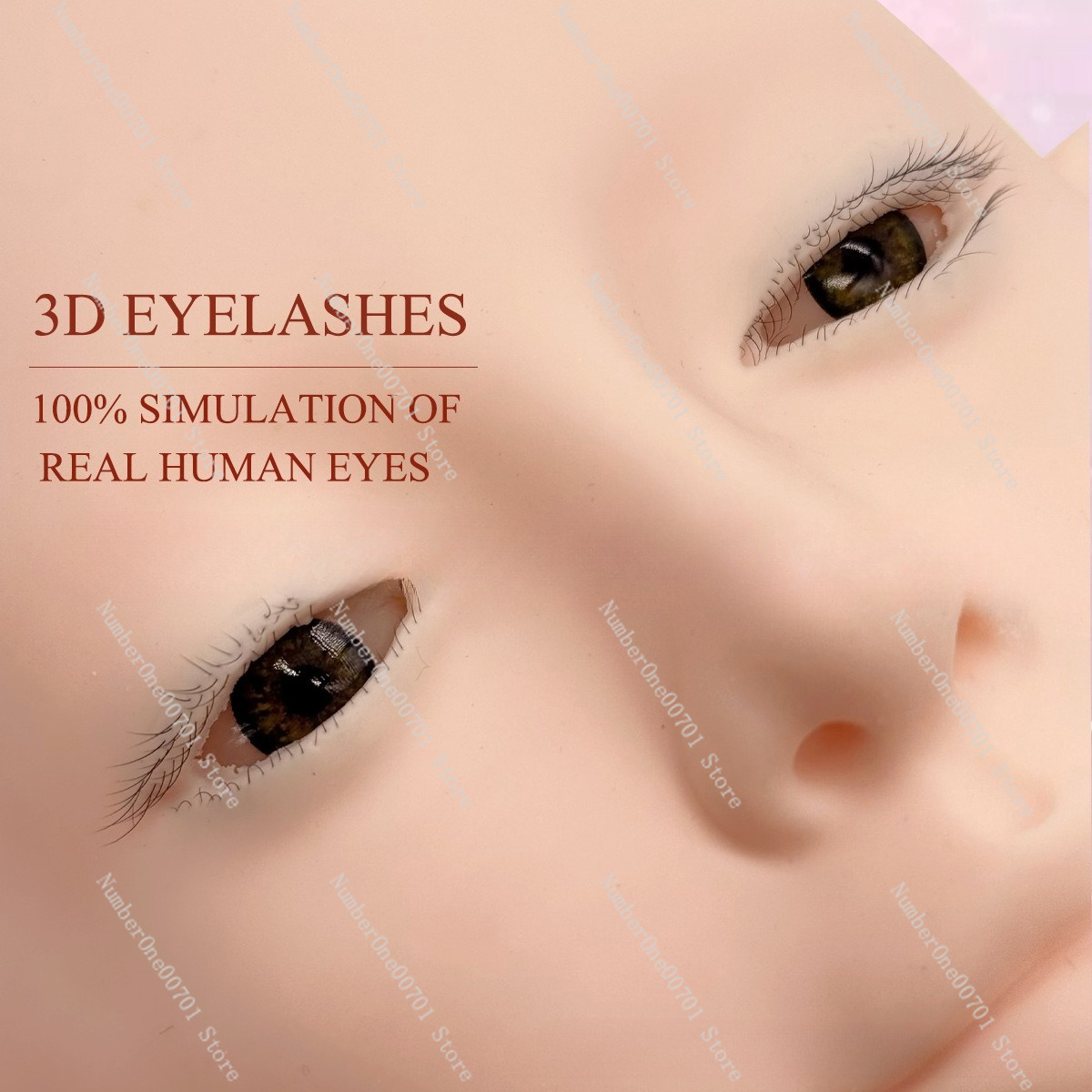 Eyelash Extension Open Eye - 3-Layer Silicone Mannequin Head with Flip