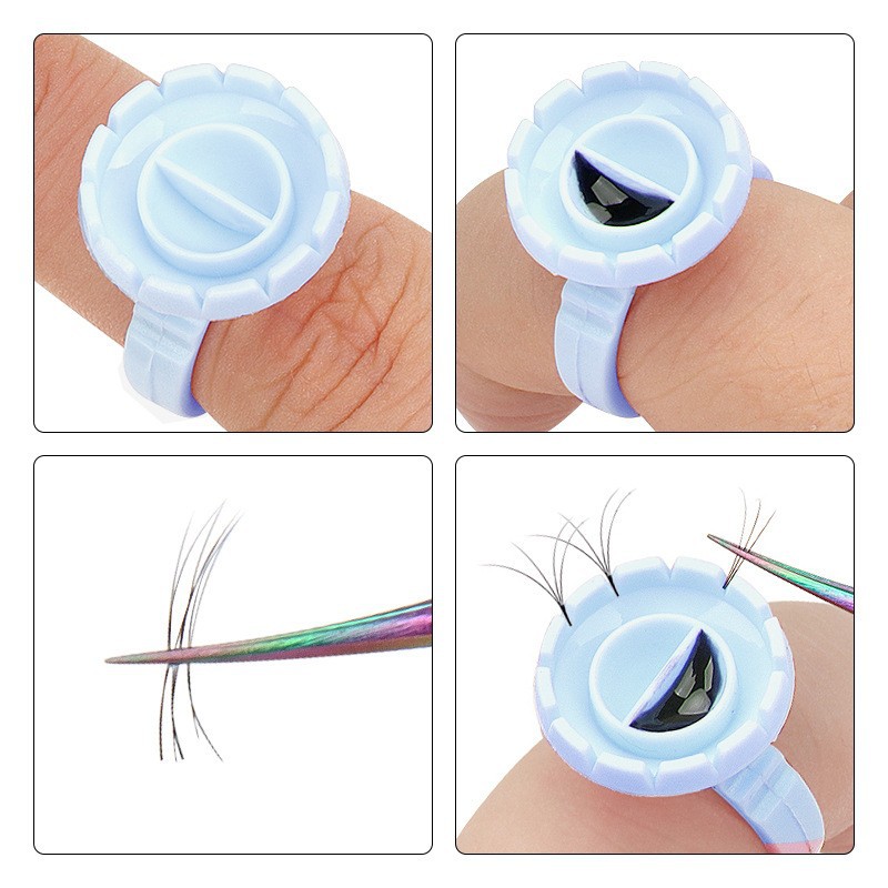 100Pcs Disposable Glue Ring Ho - Eyelash Extension Usa ulasan dan harga