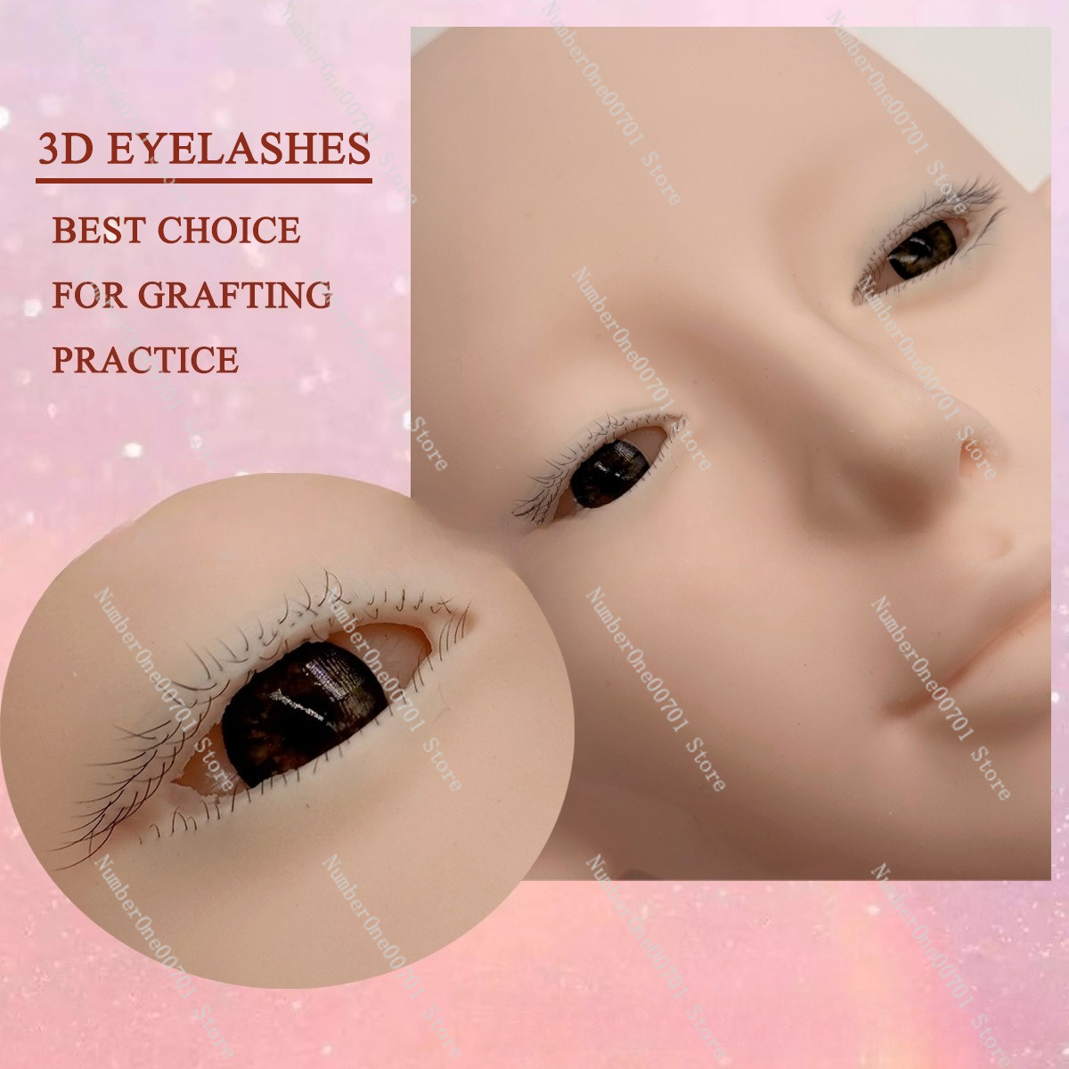 3-Layer Silicone Mannequin Hea - Eyelash Extension Open Eye ulasan dan harga