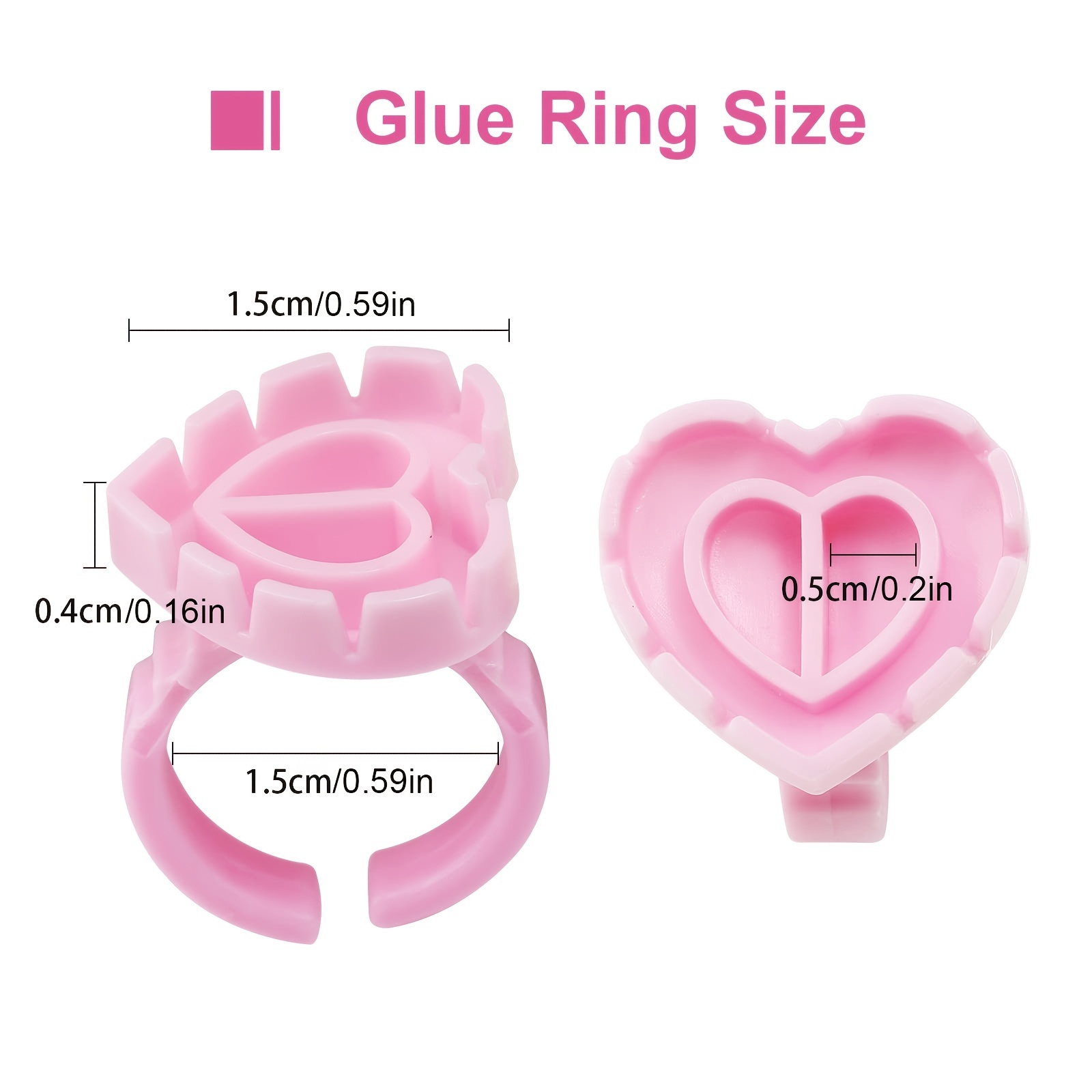 100PCSHeart Eyelash Glue Rings - Eyelash Extension Usa ulasan dan harga