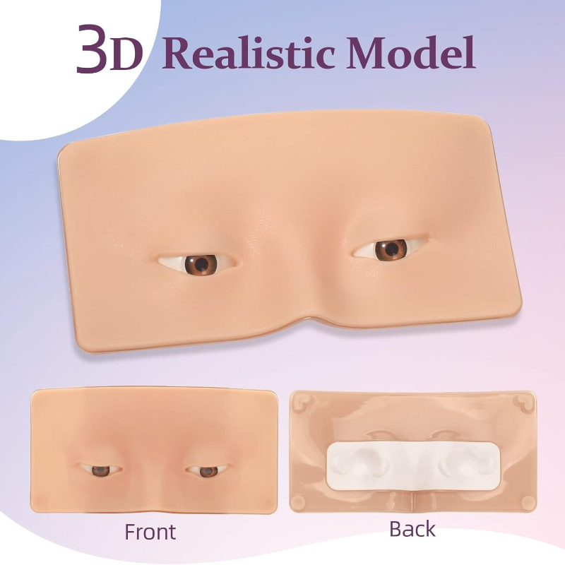 3D Silicone Face Makeup Practi - Eyelash Extension Open Eye ulasan dan harga