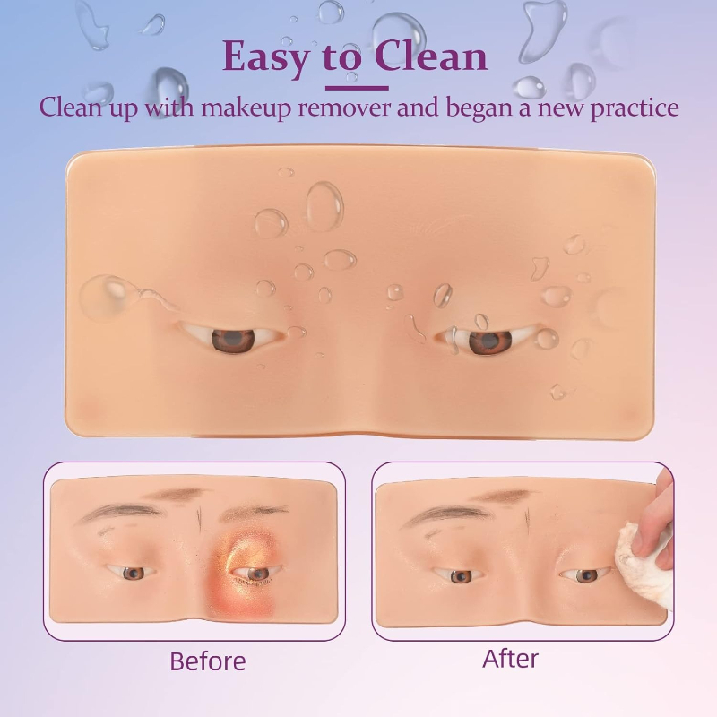 3D Silicone Face Makeup Practi - Eyelash Extension Open Eye ulasan dan harga