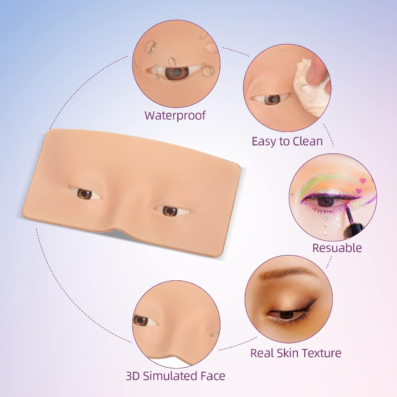 3D Silicone Face Makeup Practi - Eyelash Extension Open Eye ulasan dan harga
