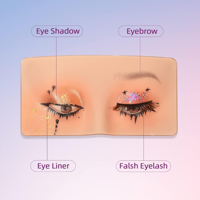 3D Silicone Face Makeup Practi - Eyelash Extension Open Eye ulasan dan harga